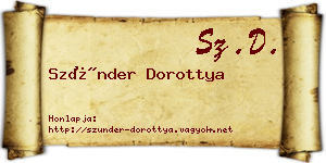 Szünder Dorottya névjegykártya
