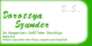 dorottya szunder business card